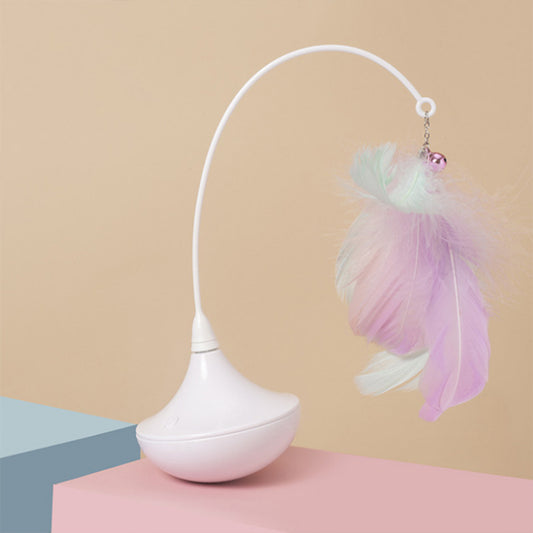 Automatic Rotation Feather Tumbler Interactive Cat Toy