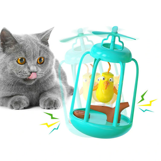 Interactive Birdcage Squeaky Toy for Indoor Cats