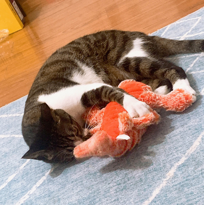 Jumping Lobster Plush USB Charging Interactive Cat Toy with Catnip