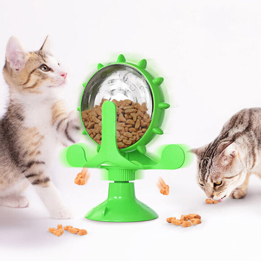 Interactive Cat Treat Puzzle Toy - Pets Food Slow Leak Dispenser - Pet IQ Training Toy - Stop Overeating